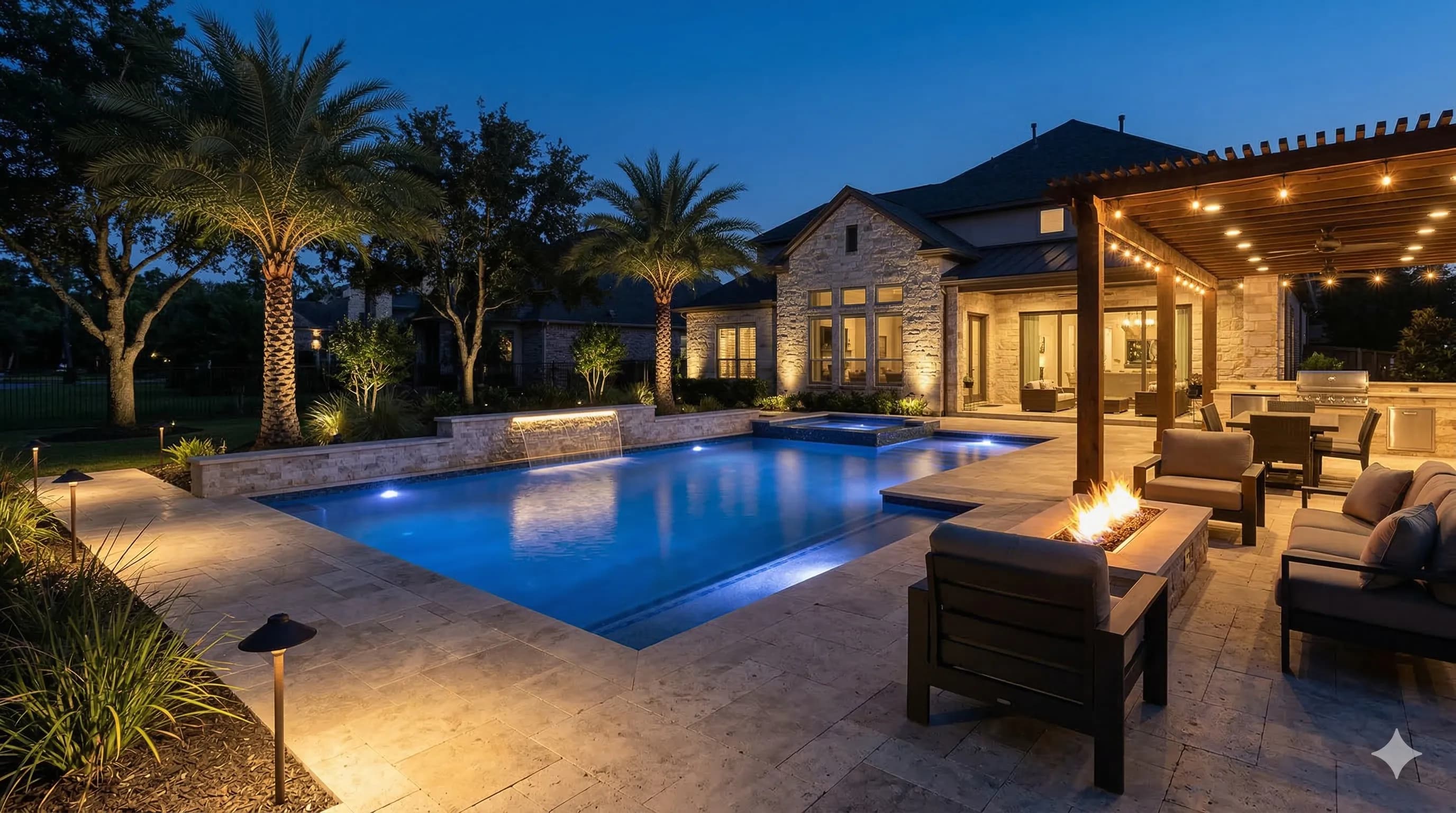 Smart pool lighting and backyard automation