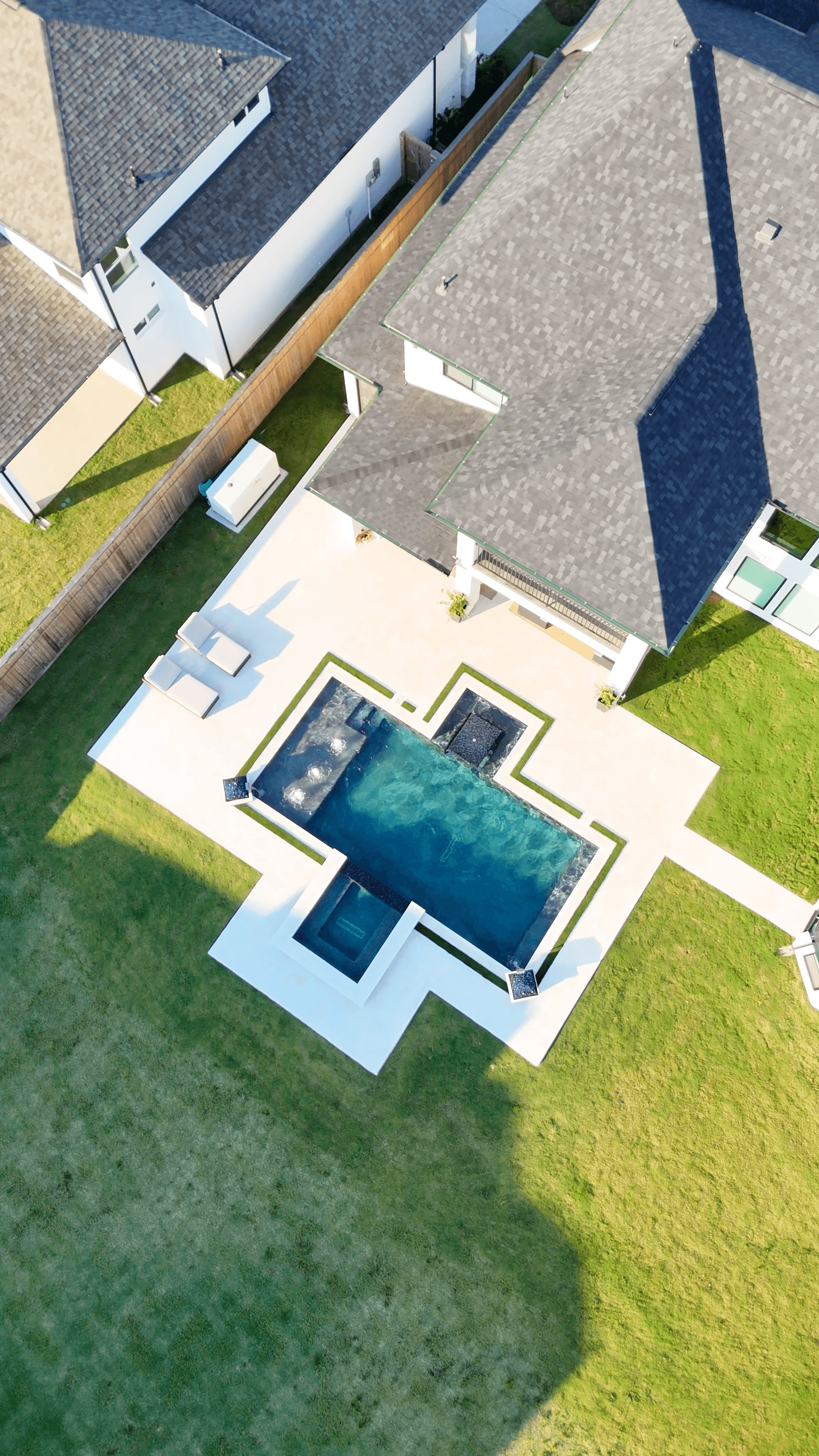 Custom covered patio and outdoor lounge in Houston