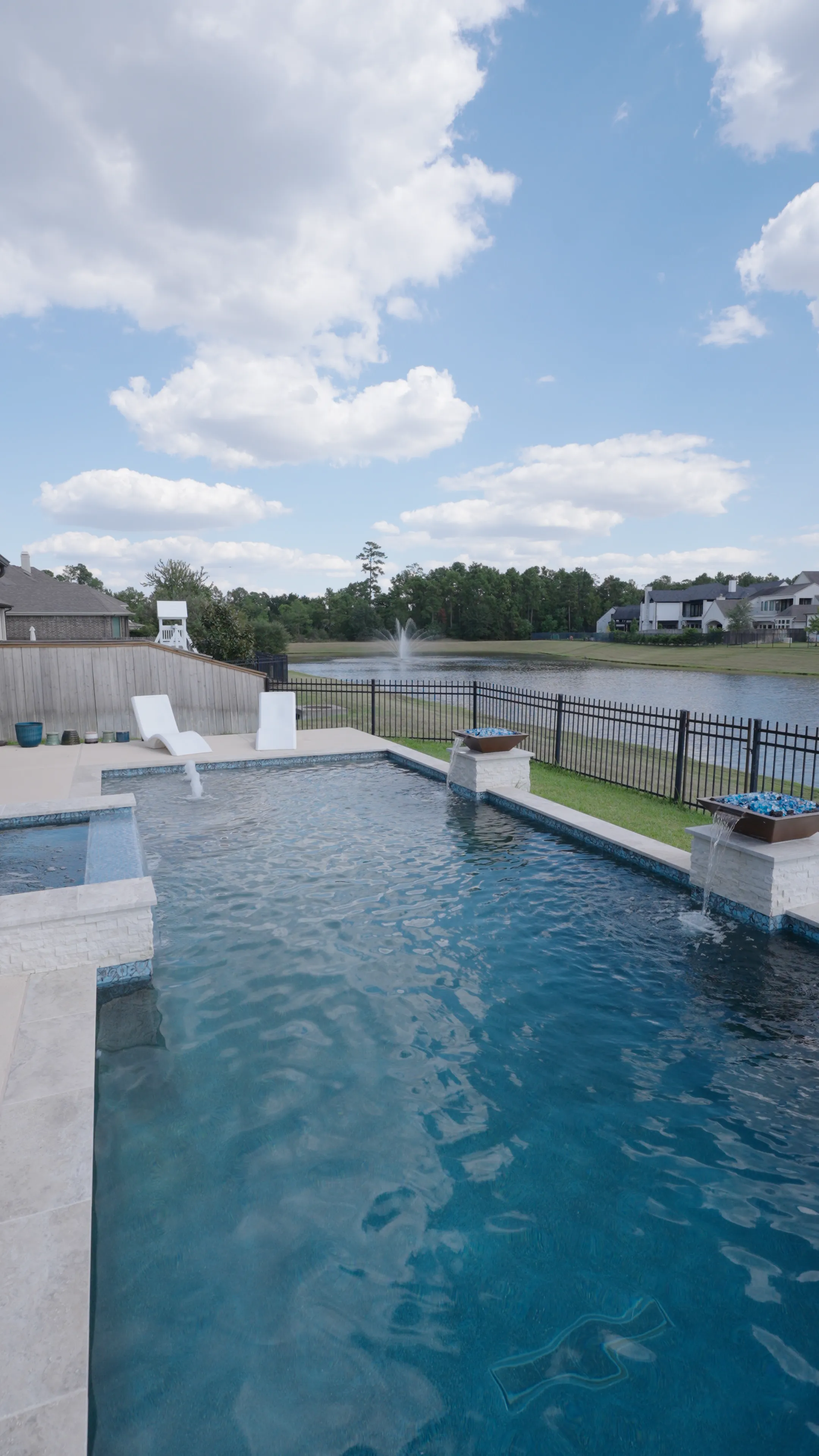 Completed custom pool in a Houston-area master-planned community